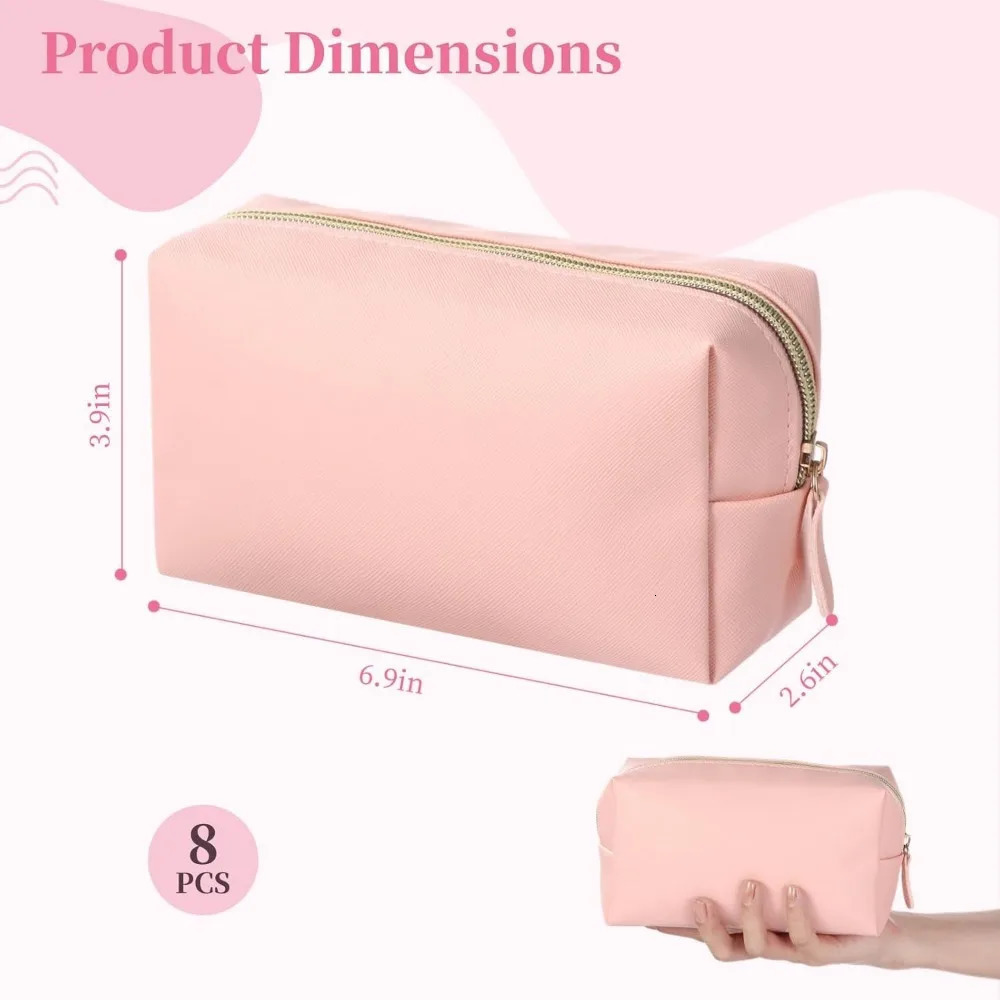 Ship from US PU Leather Womens Waterproof Cosmetic BagTravel Portable Toiletry BagDaily Storage Beauty Bag 250227FBB