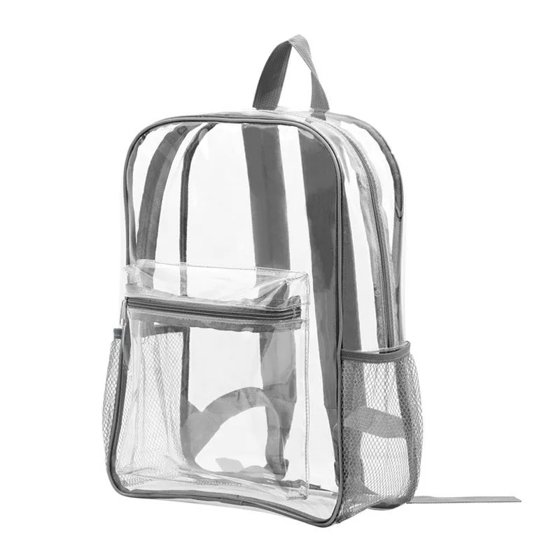 Ship from US Heavy duty transparent fashionable youth backpack suitable for girls travel can be viewed through backpacks in multiple colors 250227FBB