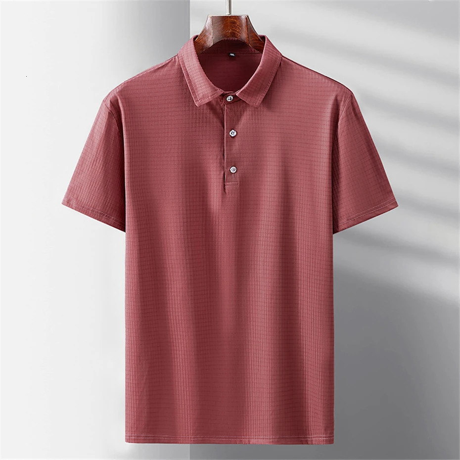 Summer polo shirt mens plus size 10XL 11XL elastic breathable cool polo shirt mens summer top plus size 10XL 11XL 250225