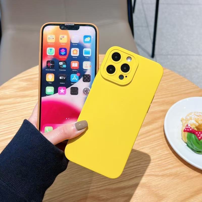 Suitable for iPhone 14 Promax phone case, Apple 13 Pro liquid silicone cover, Apple 16 anti drop protective case, 8 fashionable and simple candy color