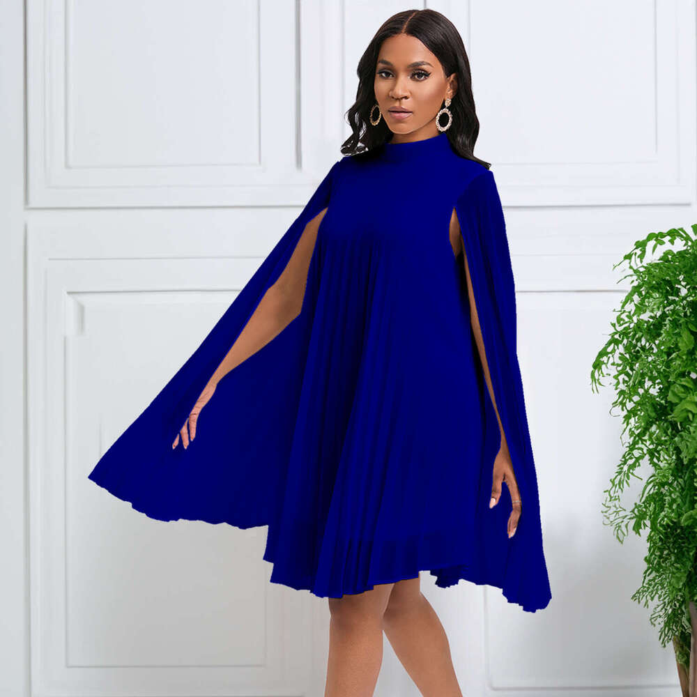 D400 Women's Wear Style Stylish Chiffon Hoodie Cloak Bat Sleeve Large Size Dress 2025 New Casual Fashion Trendy Clothing
