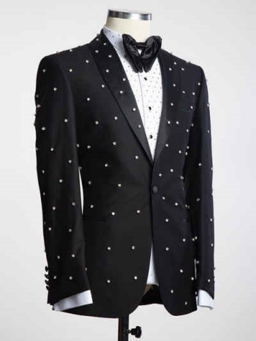 Classic Wedding Tuxedos Crystal Gentleman Men Suits Shawl Lapel 1 Piece Set Jacket Business Blazers Customized High Quality