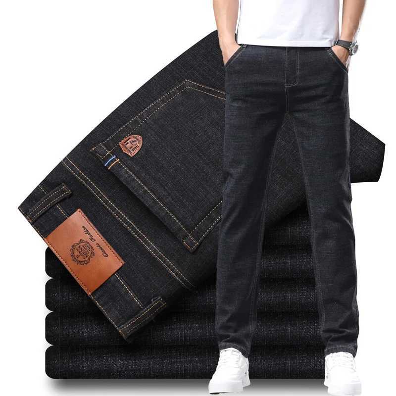 Mens High-end Business Slim Fit Straight Elastic Casual Jeans Classic Fashion Cotton Soft Comfortable Denim Trousers X250227