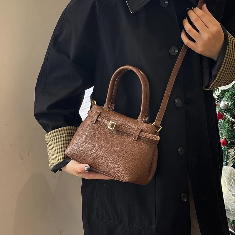 Ship from US Women Trendy Shoulder Bucket Bag PU Leather Vintage Crossbody Solid Color Versatile Tote Handbag Female Dating 250227FBB