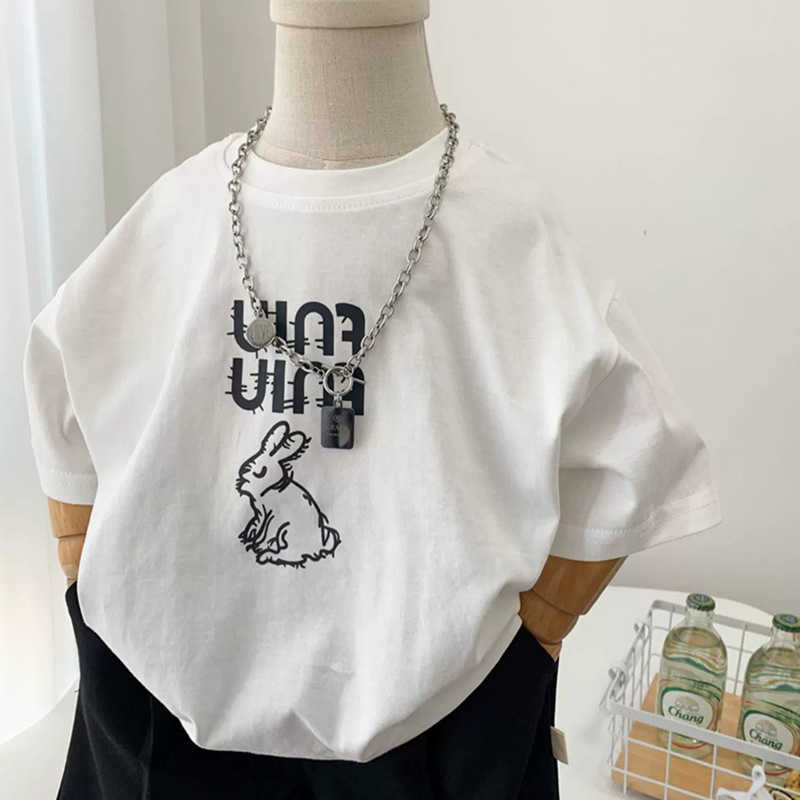 Tshirts Cotton childrens cartoon short sleeved printed Tshirt for summer boys top for summer baby half sleeved medium and small childrens clothing for