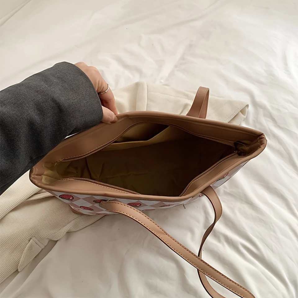 Ship from US Fruit Pattern Print Tote Bag for Women Stylish Handbag School Work Travel Shopping 250227FBB