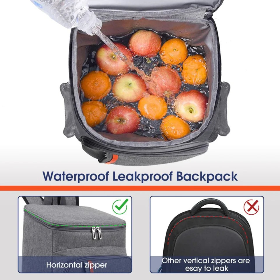 Ship from US CE Coolable Backpack Soft Side Insulated Leak proof Waterproof Cooler Bag Portable and Lightweight Lunch Suitable for Travel 250227FBB