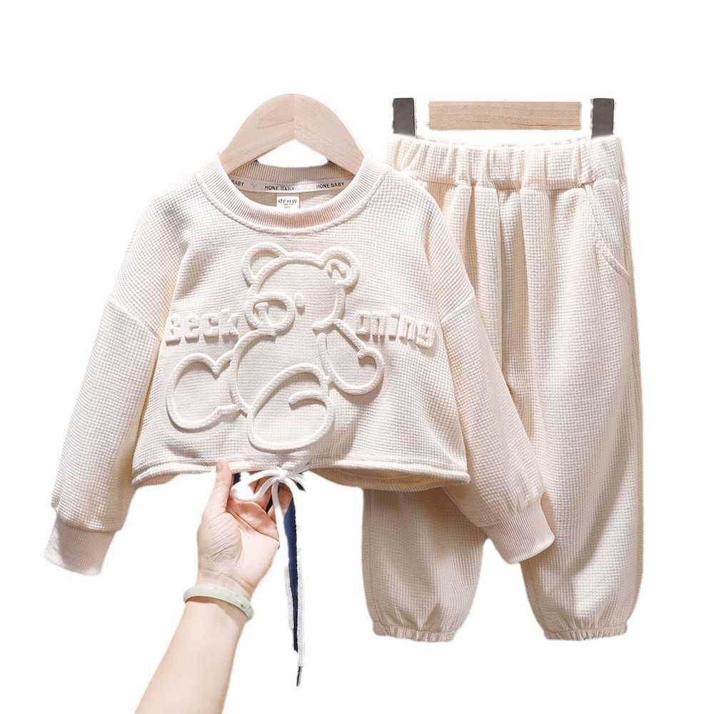 Clothing Sets Boys and Girls Korean Set 2025New Autumn Fashion Baby Set Head Hoodie Explosion Street Two Piece SetY2502272U2T