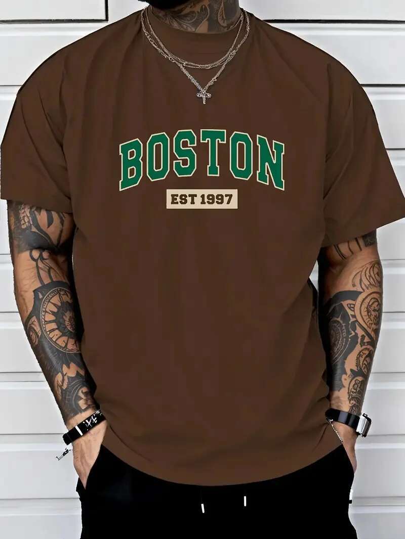 European And American Simple And Fresh Letter Pattern Summer New Designer T-shirt Outdoor Casual Comfortable Breathable Men's Short Sleeved T-shi