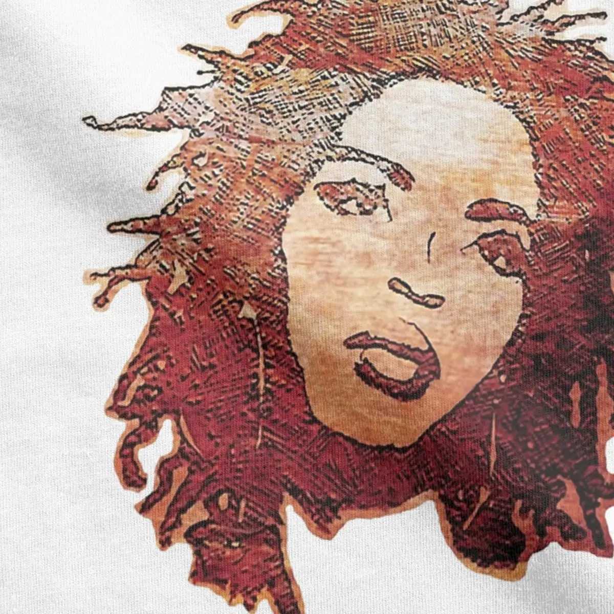 Novelty Famous Lauryn Hill T-Shirts Men Crewneck Pure Cotton T Shirt Hip Hop Harajuku Music Short Slve Ts Plus Size Clothes X250227