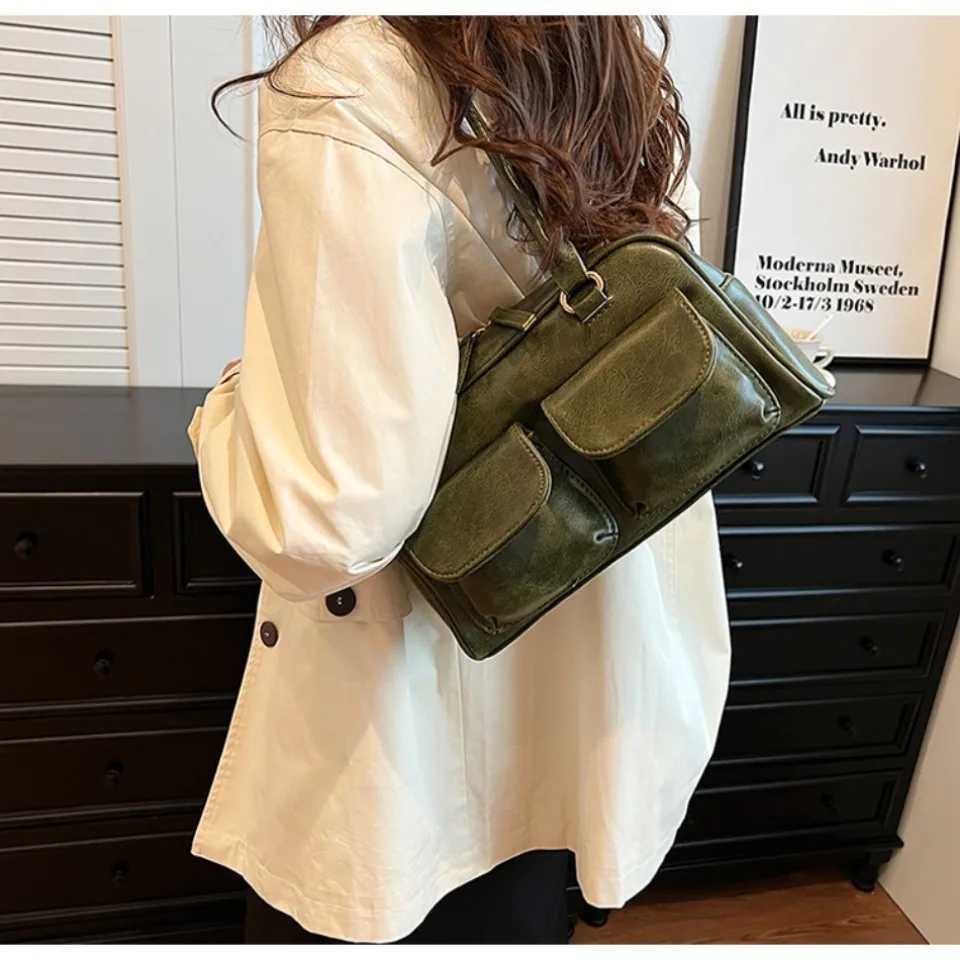 VANDERWAH Small Double Pockets Shoulder Bags For Women 2025 New Fi Trend Designer Underarm Bag Female Handbags And PursesXJ250227