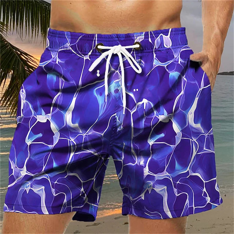 Personality Seawater 3D Printed Mens Shorts Hawaii Swim Shorts Summer Casual Vacation Beach Trunks Kids Oversized Board Pants 250226
