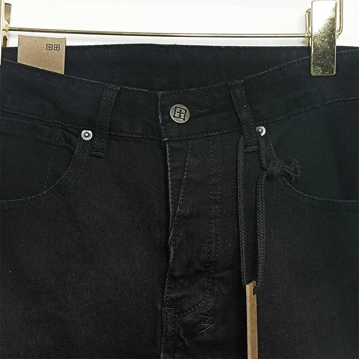 Cross Jeans Men fashion American High Street Black Casual letter embroidery Pants Stretch Skinny Ripped Frayed Jeans X250227