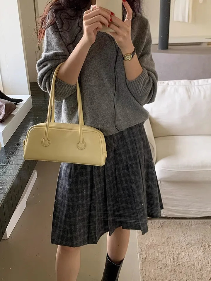 Ship from US niche n highend texture large capacity single shoulder underarm bag fashionable korean style french stick small square 250227FBB