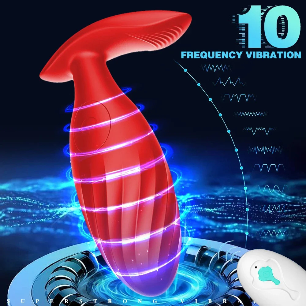 Anal Plug Vibrator 10 Speeds Butt Plug Prostate Vibrating Massager Remote Control Female Masturbator Sex Toys for Women Men 250227