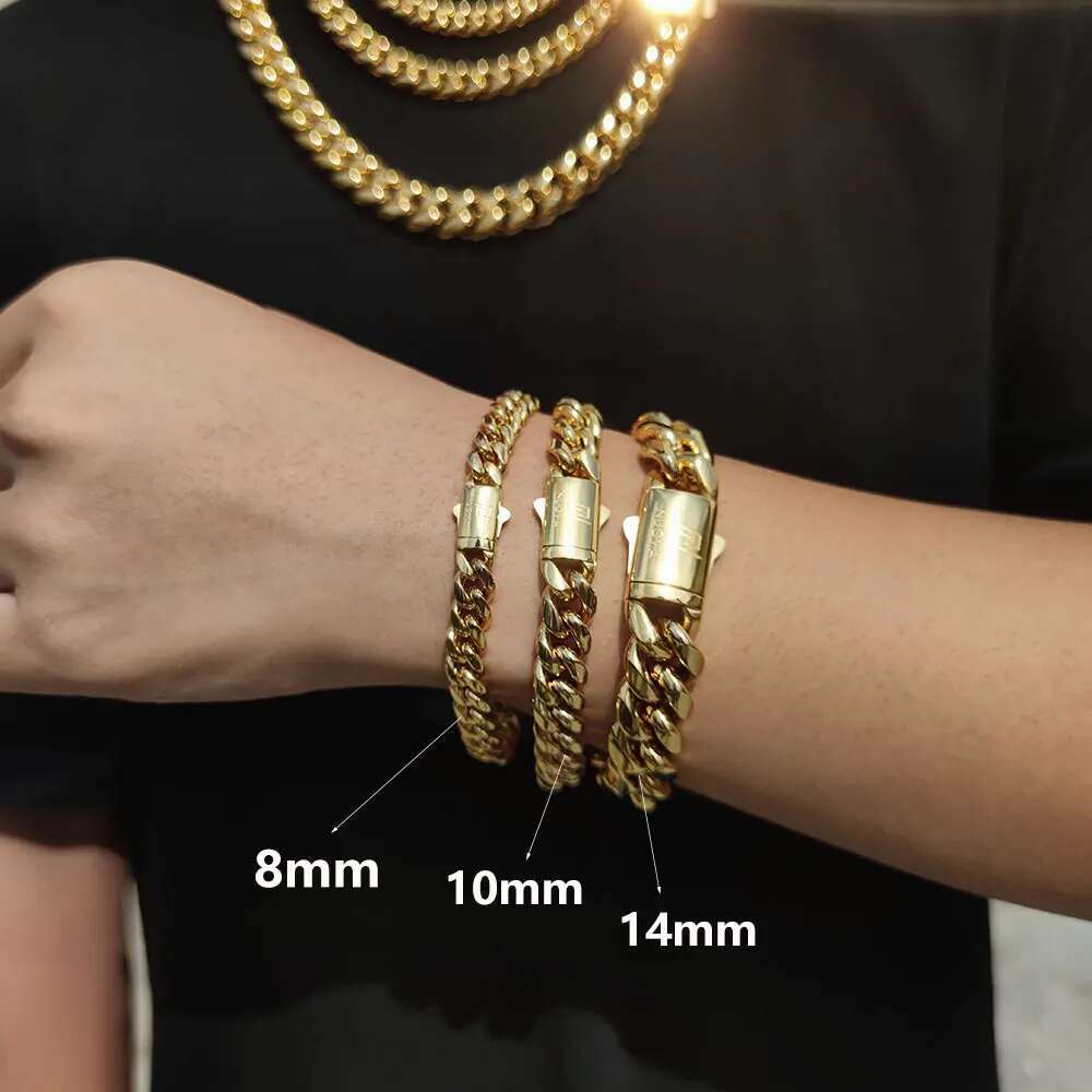 Hip Hop Rock Jewelry Free Custom Name Miami Cuban k Stainless Steel Bracelet For Men Drop Shipping
