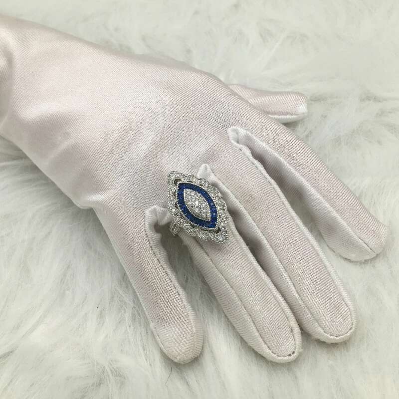Vintage Charm Rings for Women Sier Jewelry with Sapphire Zircon Gemstone Finger Ring Wedding Engagement Ornament Wholesale