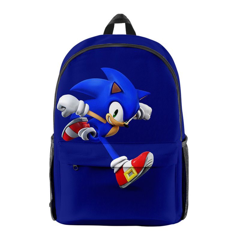 Sonic Cartoon Backpack School Bag for Kids Anime Print