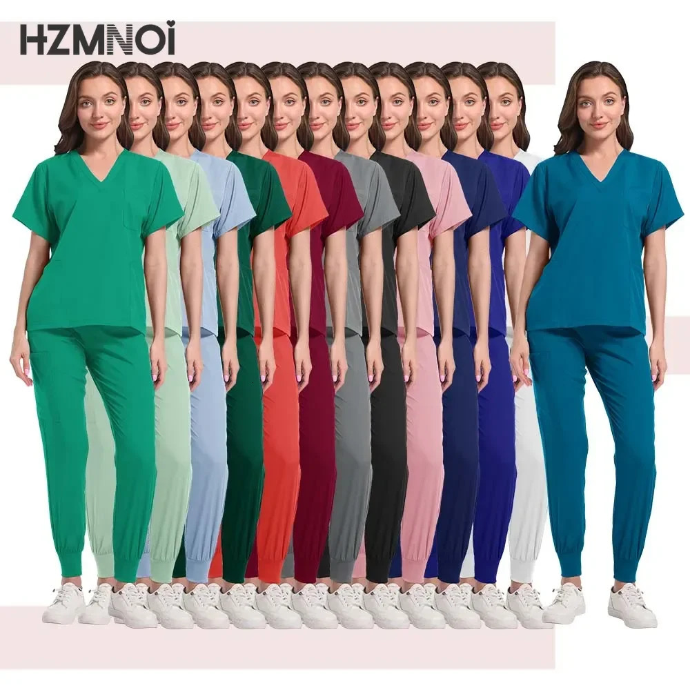 Unisex Uniforms Men Women Nursing Clothes Beauty Costume Nurse Scrubs Sets Doctor Dentist Workwear Clinical Tops Pants 250226