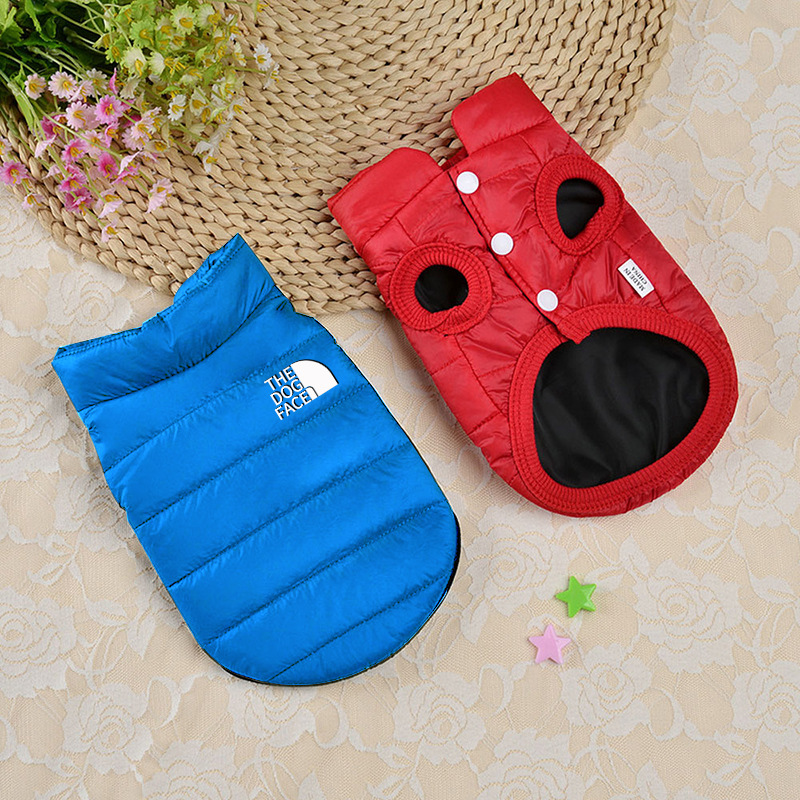 Dog Down Jacket Dog Coat Solid Color Dog Jacket, Warm Coat Windproof Dog Winter Vest, Lightweight Dog Cold Weather Coat for Small Medium Puppy XXL Blu