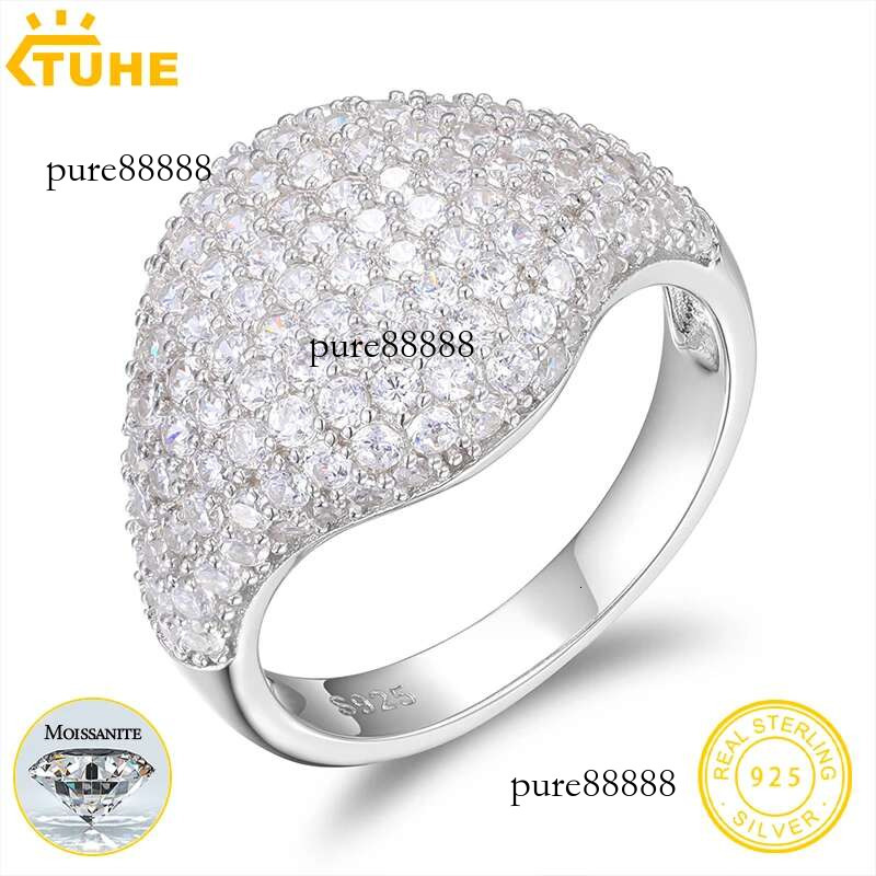 Classic Ring Sier For Women Moissanite VVS1 D Color With Gra Certificate Pass Dia Tester