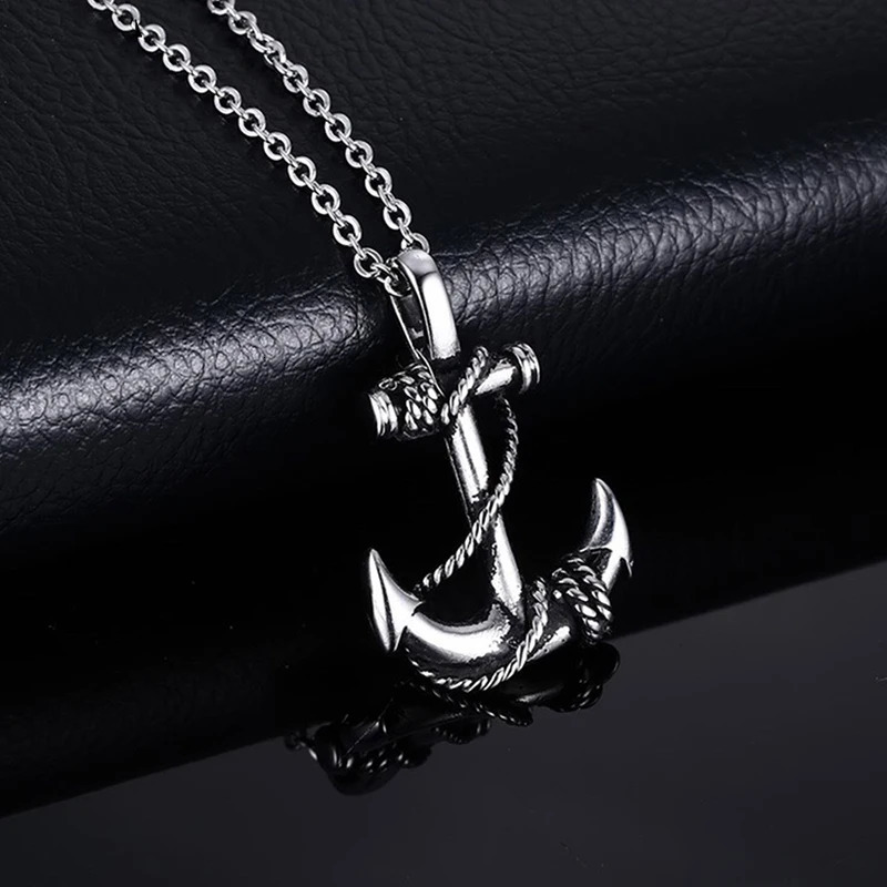 Vintage Boat Sea Anchor Sailor Man Men Necklaces Chain Pendants Punk Rock Hip Hop Unique for Male Boy Fashion Jewelry Gift 250227