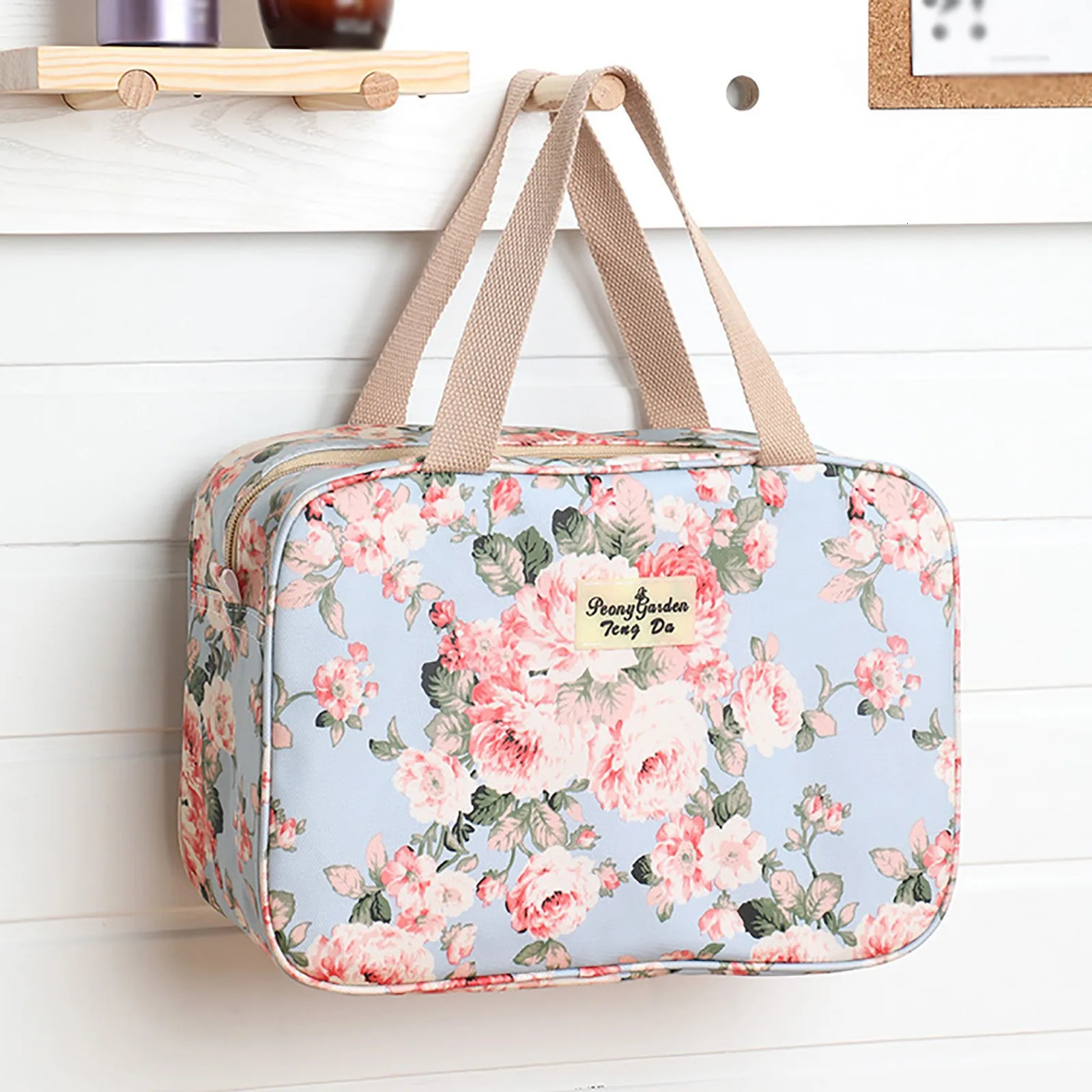 Ship from US Large Leather Tote Full Size Toiletry Bag Women Cosmetic Travel Makeup Organizer For Work 250227FBB