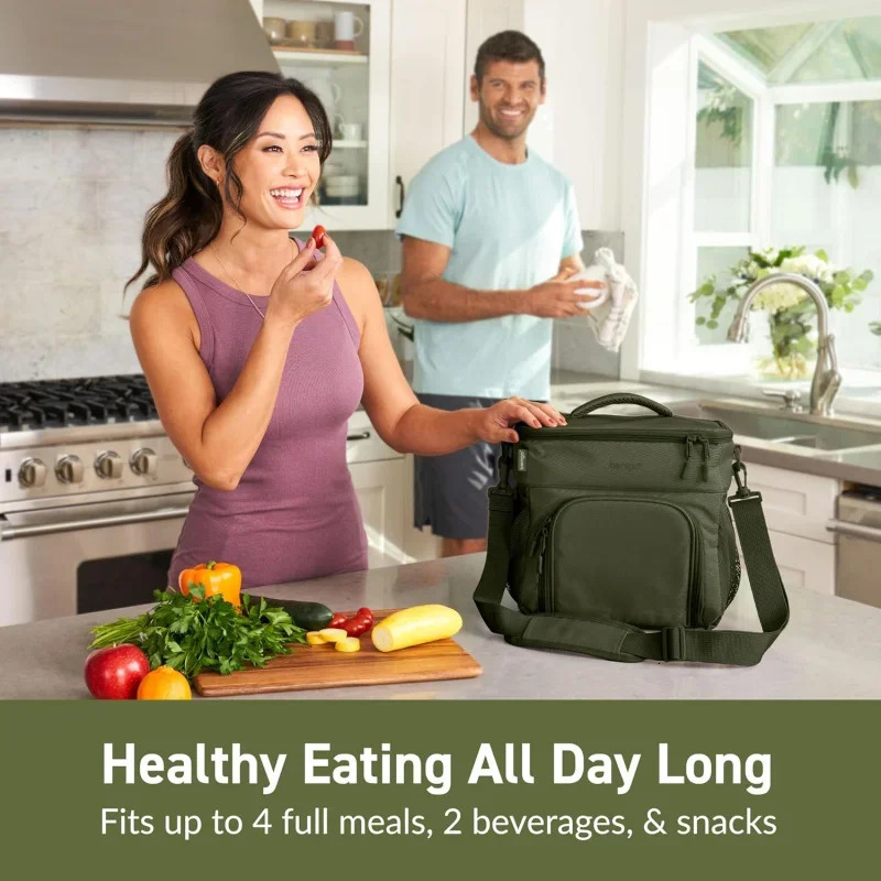Ship from US Prep Deluxe Insulated Multimeal Bag Lunch Box Holds 5 Meals Premium Insulation up to 8 Hrs DurableResistant 250227FBB
