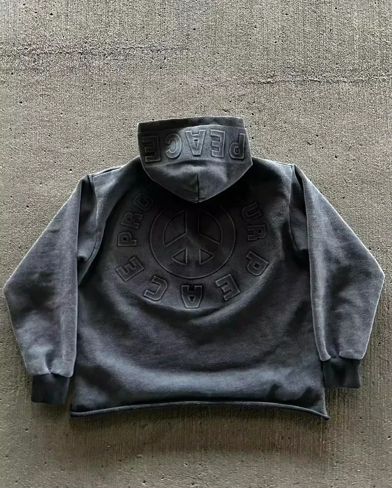American Y2K fashion trend letter patch hoodie womens street hiphop retro loose sportswear couple casual clown 250225