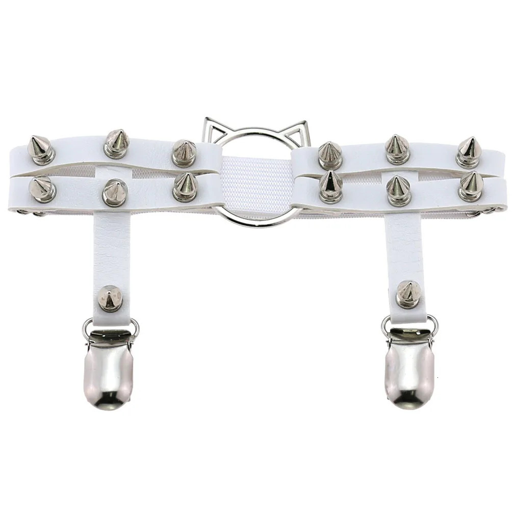 est Womens Sexy Punk Elastic Harness Cat Leg Chain Garter Belts Cosplay Spike Elastic Thigh Ring Garter Body Jewelry Harajuku 250227