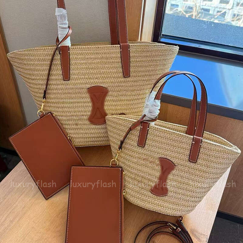 Straw Shoulder Bags Women Shopping Bags Designer Woven Basket Lafite Grass Summer Beach Bag Ladies Totes Handbags