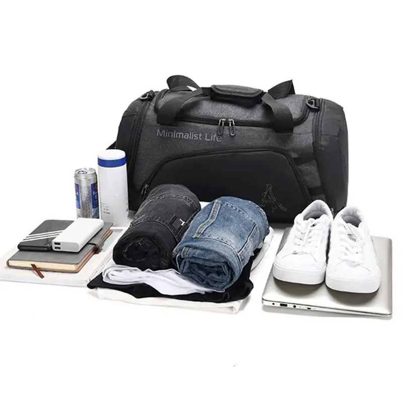 Ship from US Large Nylon Tote Bag Waterproof And AntiScratch Gym Duffle Sports With Seperate AntiOdor Shoe 250227FBB
