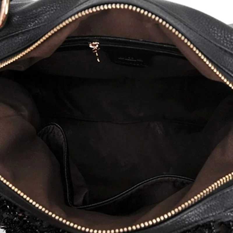 New Arrival new womens bag PU leather womens shoulder bag sequin patent leather bag casual wild hand womens shoulder bag T250227
