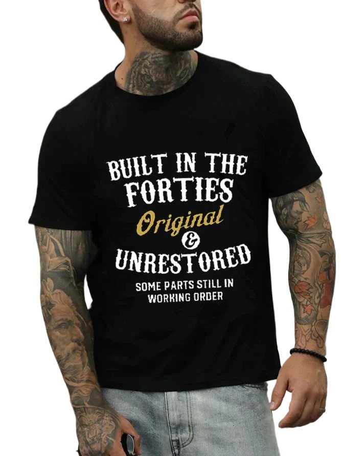2025 New European Men's Cotton Short Sleeved Summer English Letter Printed T-shirt Men's Top