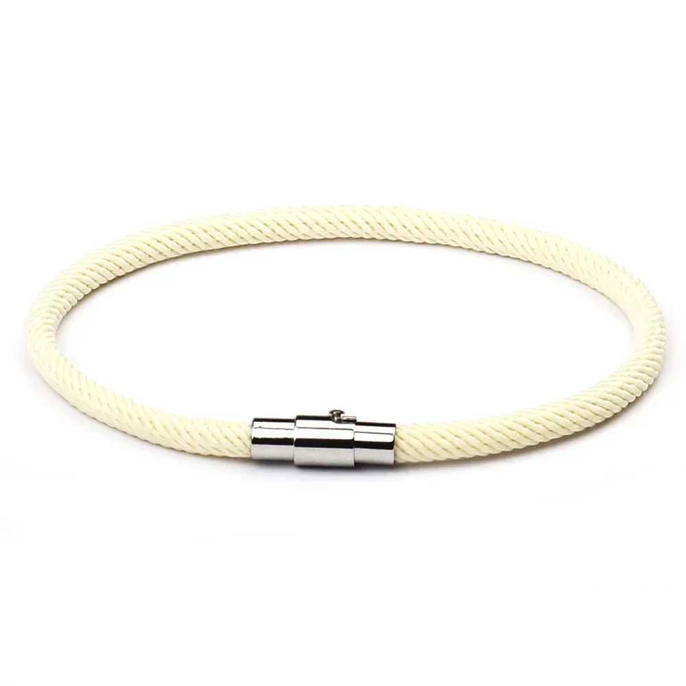 Summer Style Macaron Color Rope Leather Bracelet Men Women Magnetic Clasp for r Bracelets Bangles Pulseiras SL006 W250227
