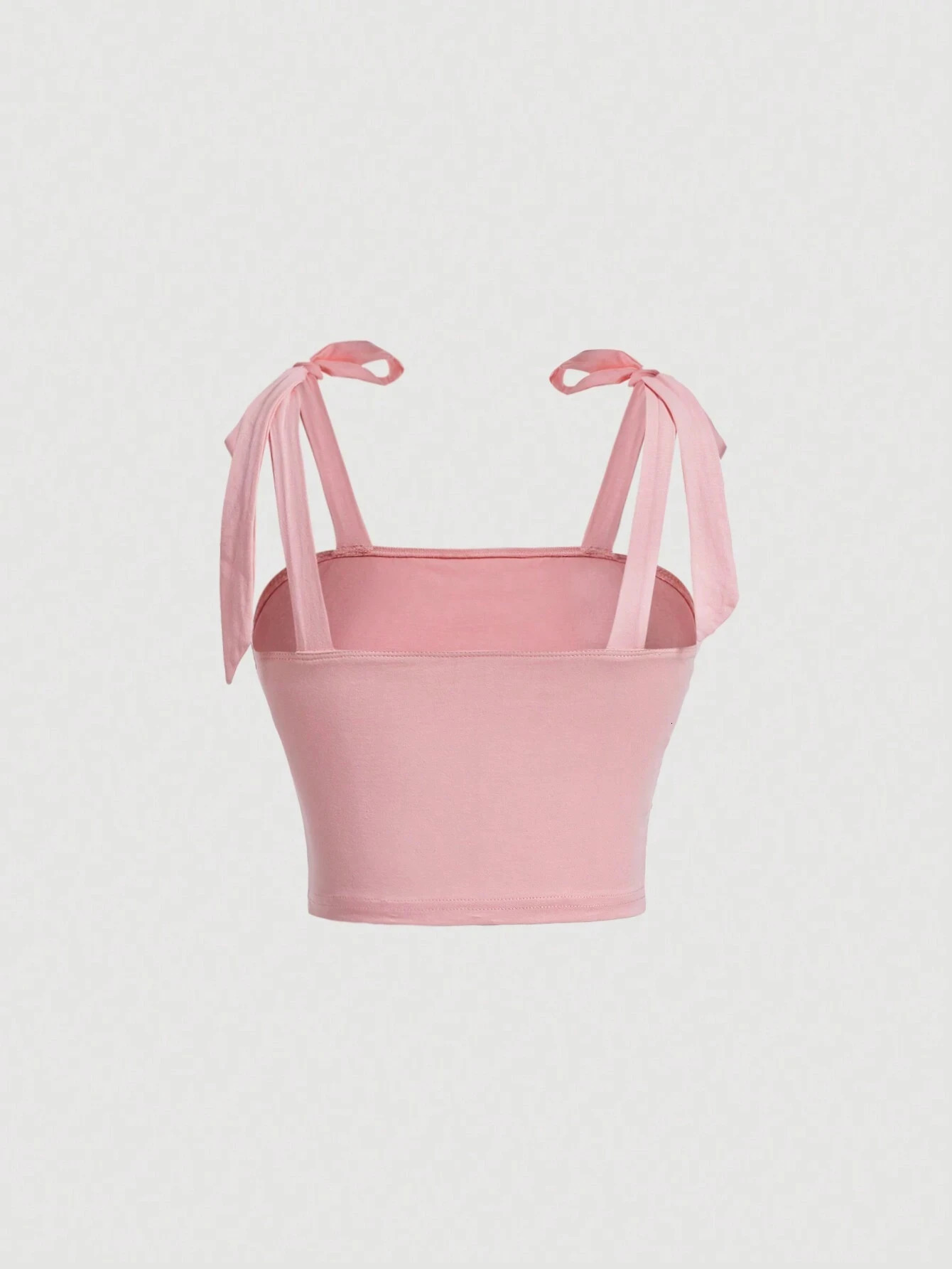 Solid Tie Shoulder Ruched Wide Strap Slim Fit Crop Top for Women Summer Y2K Clothes Pink Backless Cami Top Streetwear 250226