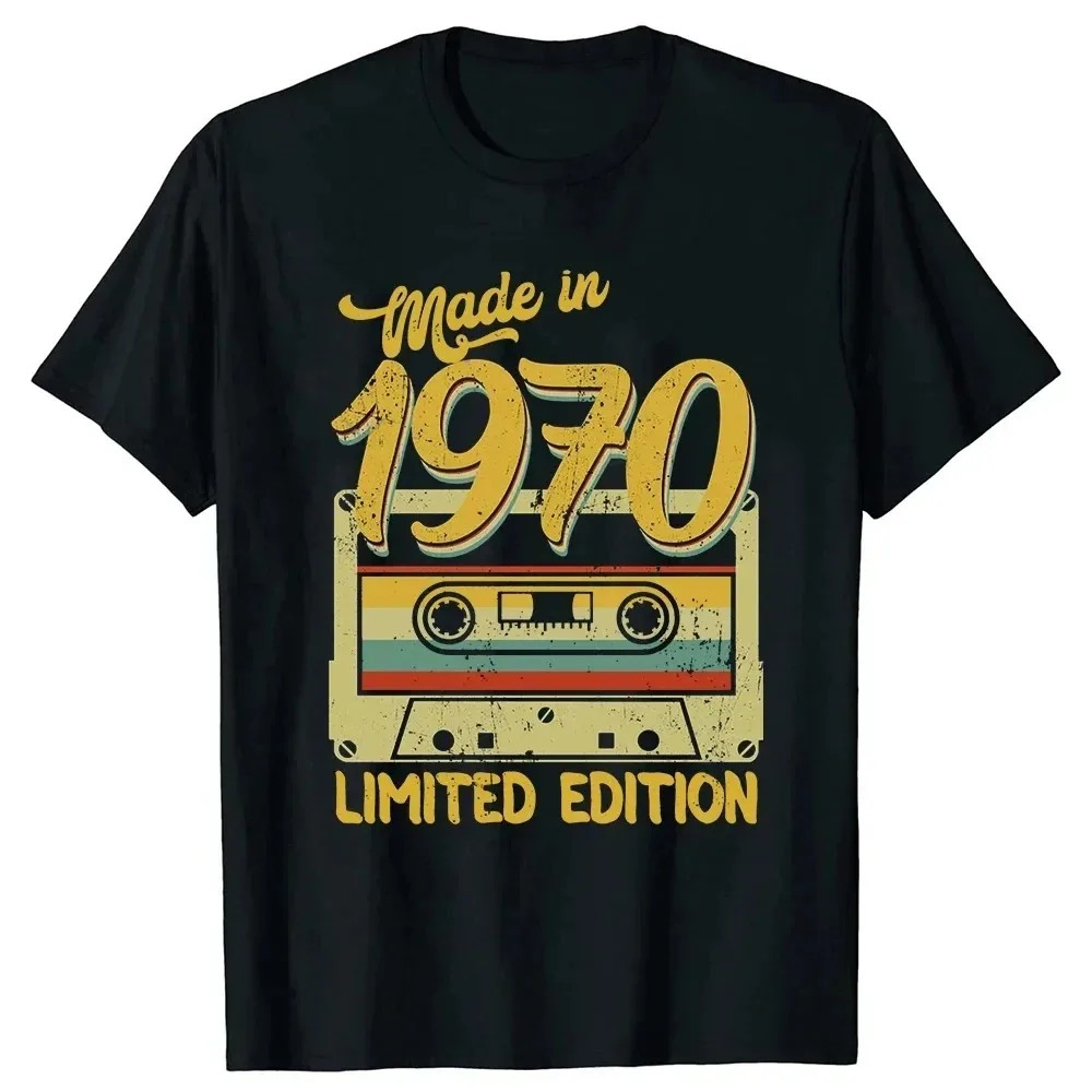 Graphic Birthday Gift Short Sleeved 54 Years Old Born in 1970 Shirt 54th Birthday Summer T-shirt Retro Vintage 1970 Tshirt 42853 250226