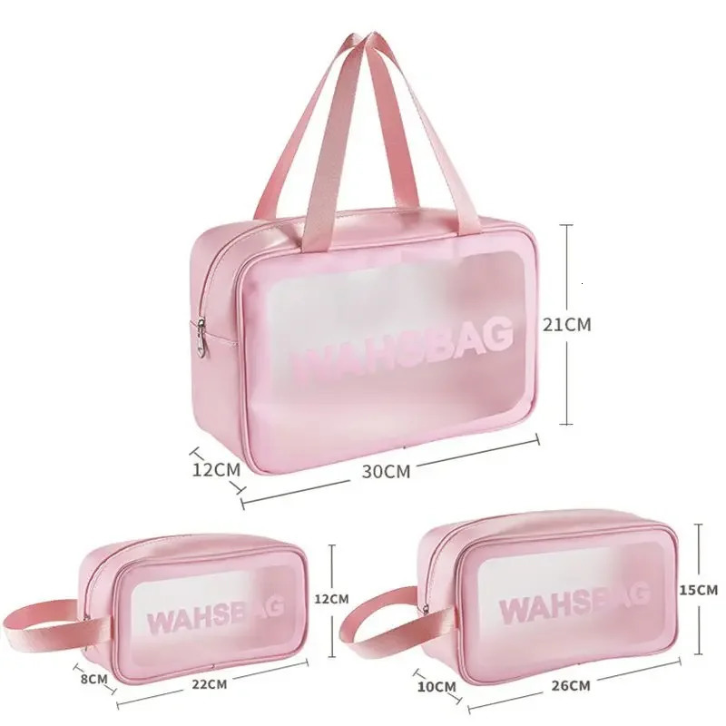 Ship from US Home Travel Transparent Makeup Bag Toiletries Bath Supplies Storage Waterproof Cosmetic Wash Beauty Kit 250227FBB
