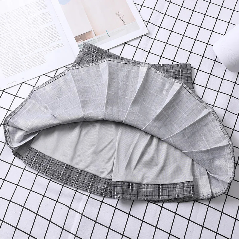 Summer Skirt For Women Korean Style Clothes Preppy s Chic And Elegant Aesthetic Female A Line Mini Plaid Pleated Skirt 250226