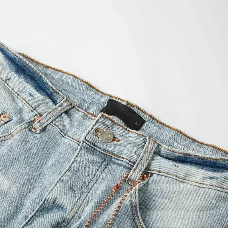 High quality jeans mens personalized cat food American straight leg fashionable slim fit brand pants X250227