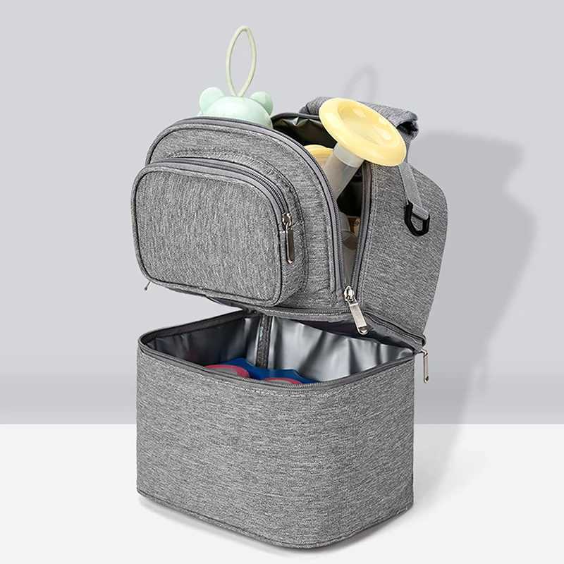 Diaper Bags Mom bag foldable large capacity lightweight portable foldable baby crib baby backpack mom bag Y250227NT6N
