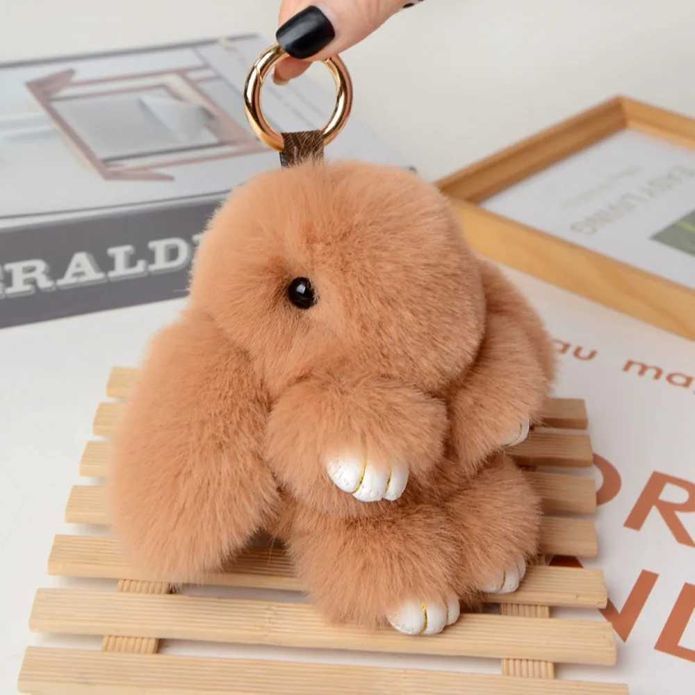 15cm fluffy soft cute artificial rabbit fur girl bag keychain Pom gift Free shipping