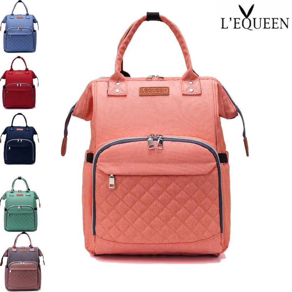 Diaper Bags LEQUEEN Brand Diaper Stroller Bag Backpack Mommy Large Capacity Baby Bag Fou Mom Baby Care Waterproof Outdoor Travel Diaper Bag Y250227SIF
