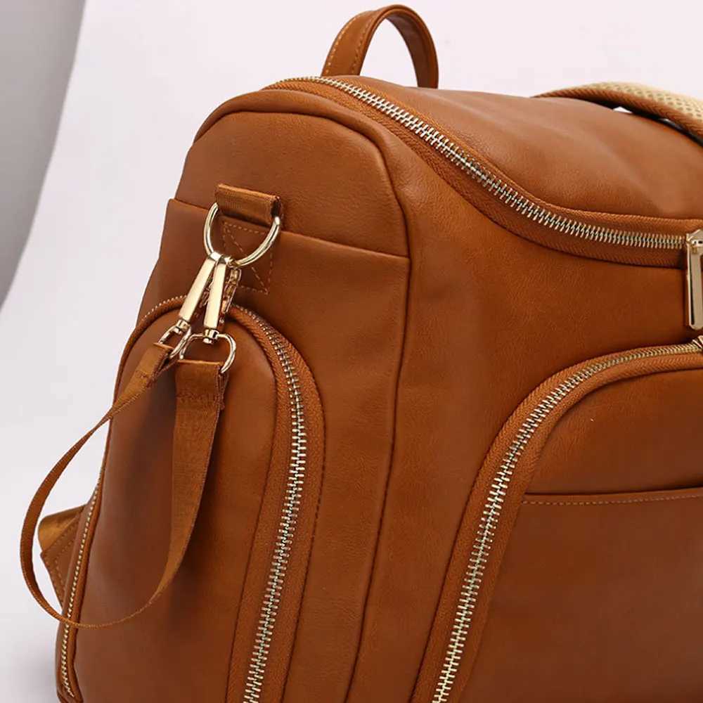 Diaper Bags Mummy Nappy Backpacks Kids Stroller Bags Large Capacity PU Handbag Waterproof Outdoor Travel Diaper Bag Maternity Baby Care Bags Y250227RX