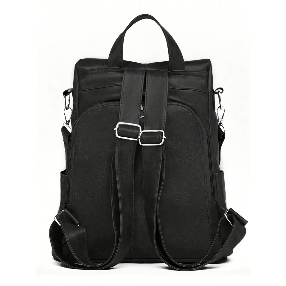 Ship from US Fashionable Casual PU Leather Backpack AntiTheft Travel Sports Ideal For Outing And Daily Commute 250227FBB