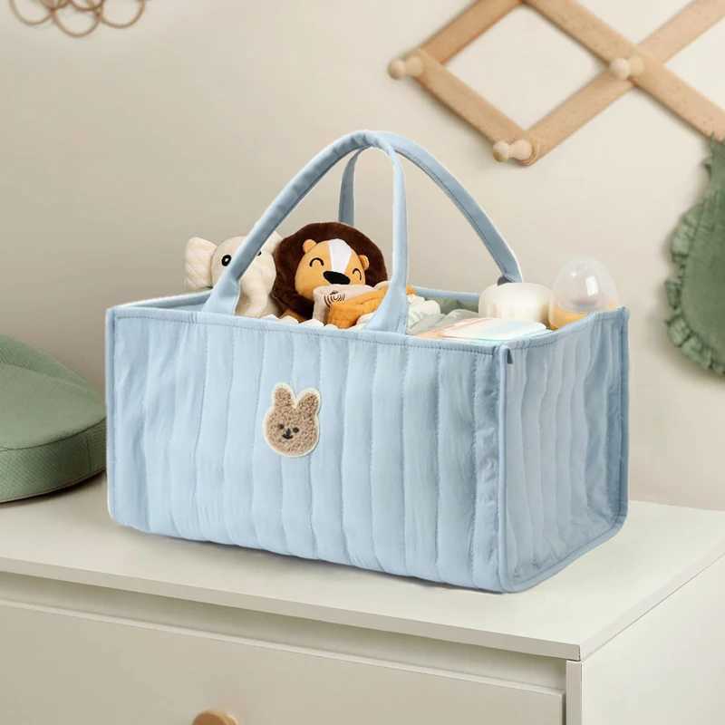 Diaper Bags Handheld layered high-capacity mother and baby mommy bag waterproof and portable embroidered diamond grid splicing bag baby di Y250227FLC5