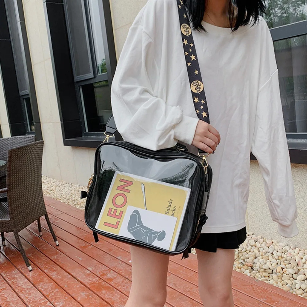 Transparent Jelly Bag Convenient PVCPU High-capacity Shoulder Bag Backpack 250221
