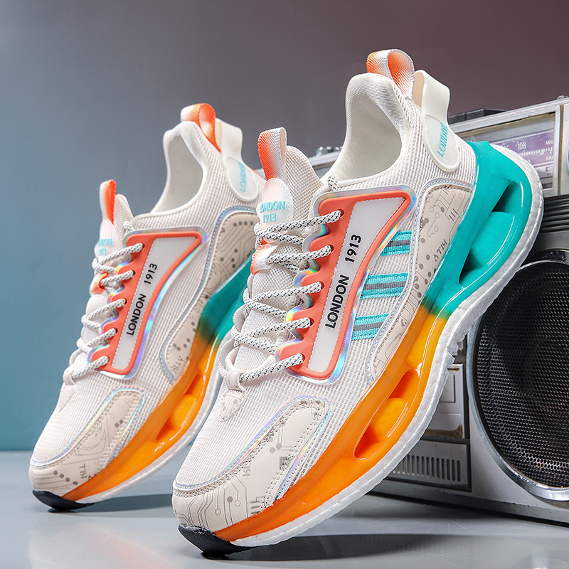 2025 new Summer mesh breathable and odorless high-end sports shoes for men, lightweight and shock-absorbing thick soled running shoes