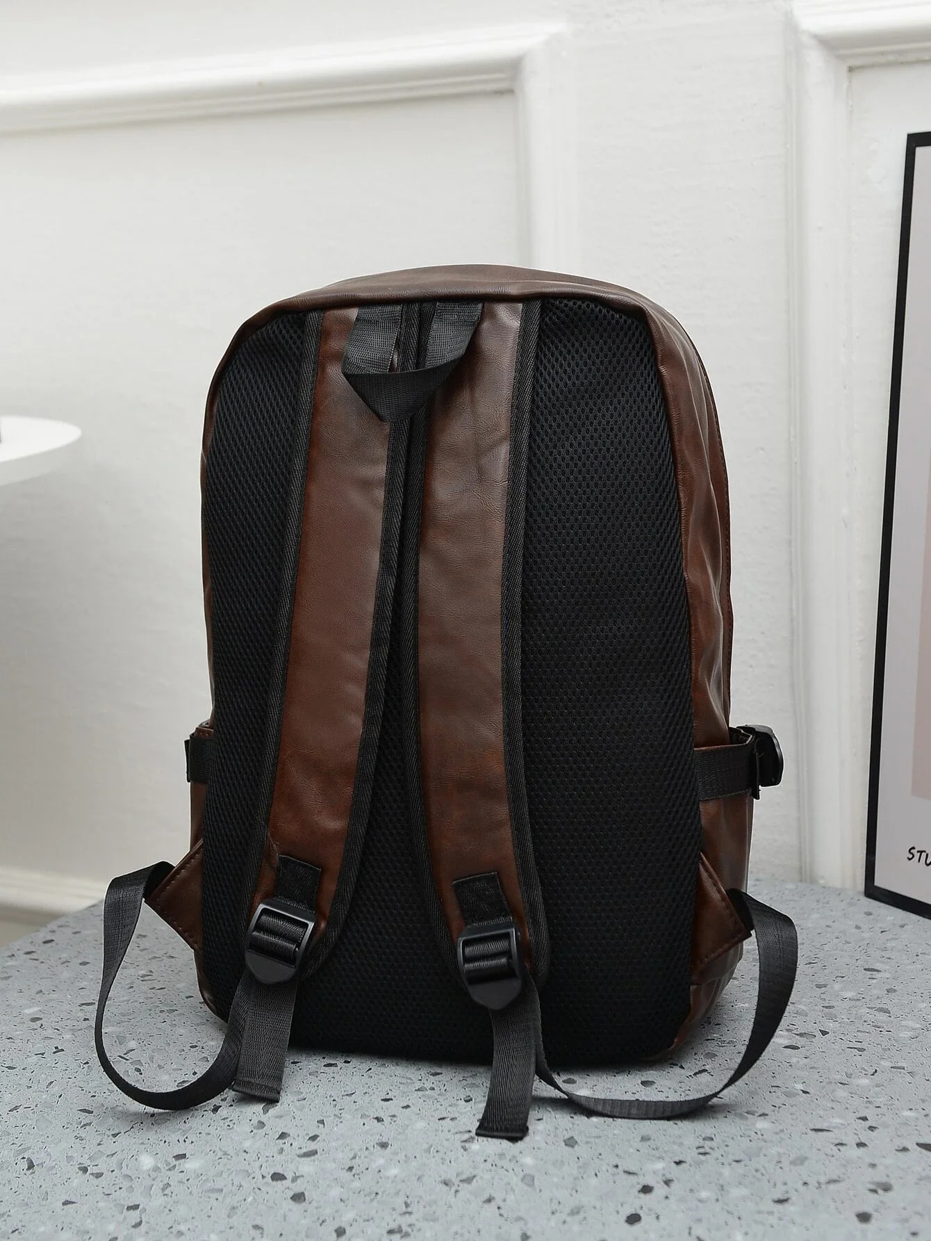 Ship from US 15 inch foldable mens minimalist large capacity backpack school travel bag university leather retro vacation sports 250227FBB