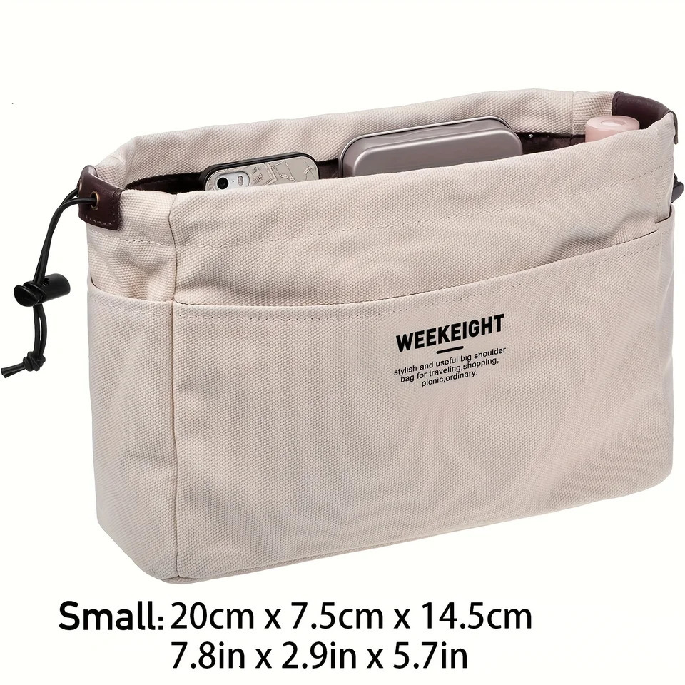 Ship from US Minimalist Casual Organizer Versatile Drawstring Insert Pouch For Tote Shoulder Bag 250227FBB